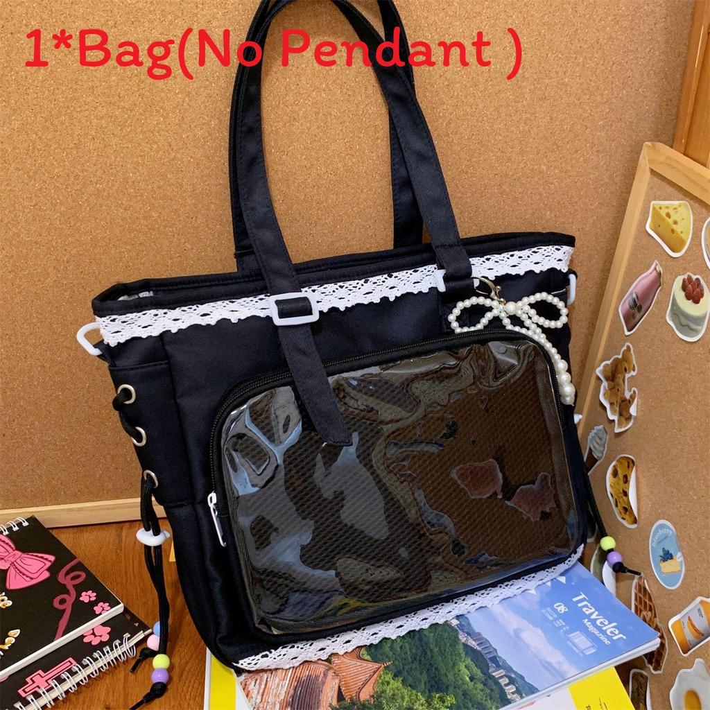 Sweet Transparent Tote Bag With Polyester Material For Daily Use