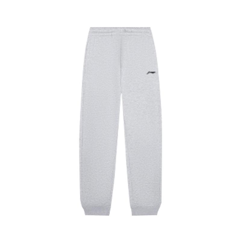 

Li-Ning Solid Color Mid Waist Drawstring Comfortable Breathable Fleece Cuffed Knitted Sports Pants Men bottoms Gray AKLSC99-2 M