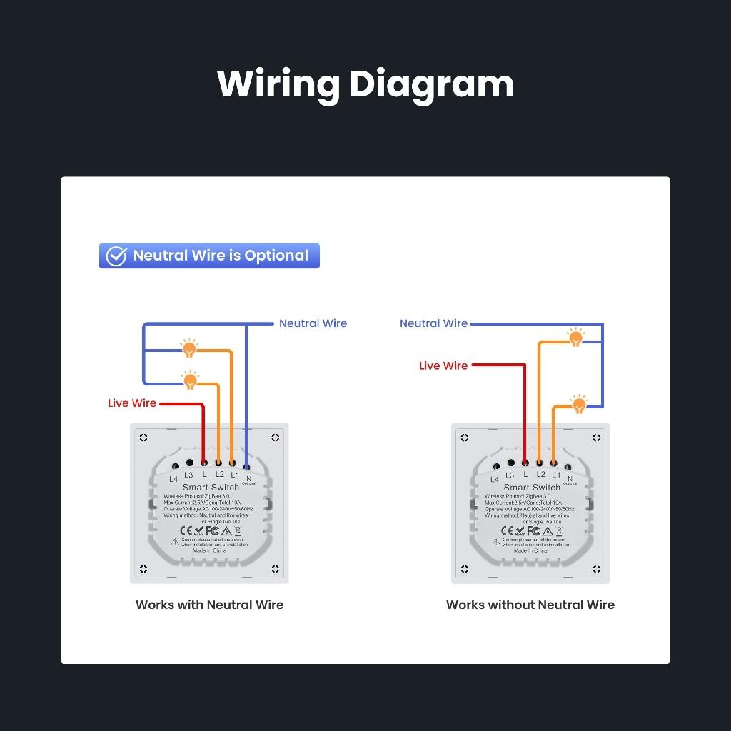 Smart Button Light Switches Wireless Remote Control Switch Controller Household ZigBee Wall Switch