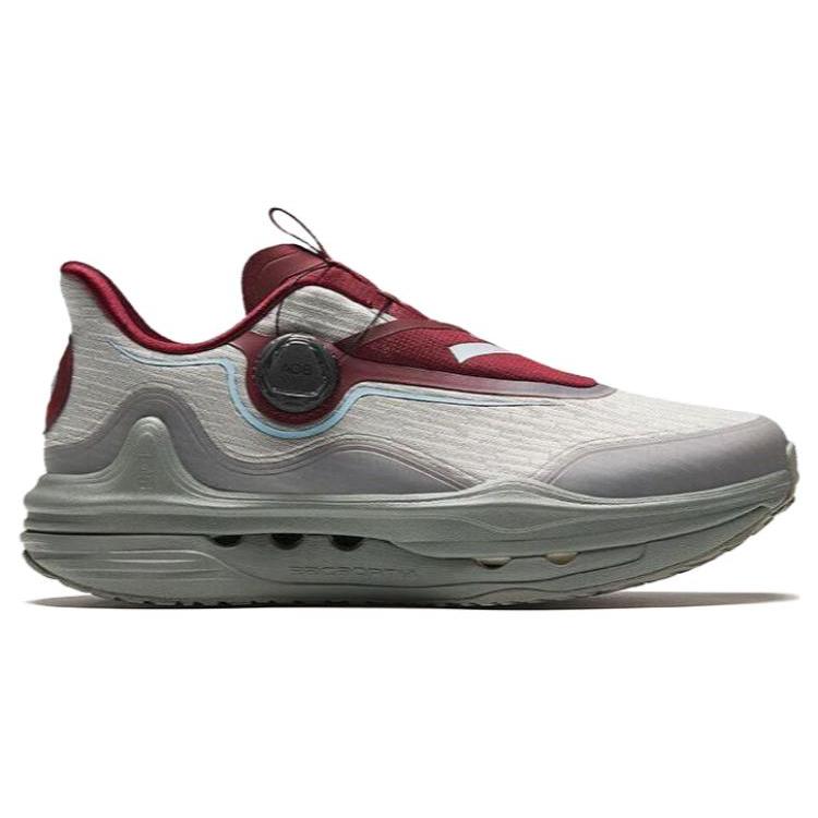 New Anta Champion Series Durable Breathable Low Top Running Shoes Men's Gray Red 112345508A-2