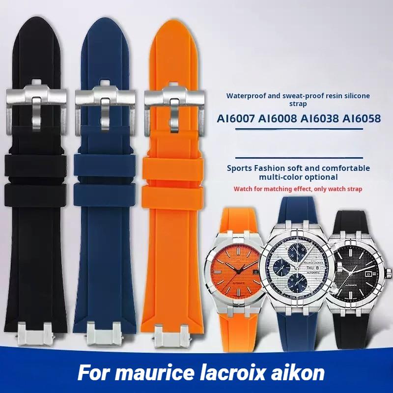 For Maurice Lacroix Aikon AI6008 AI6007 6038 AI6058 Watch Strap Modified Steel Adapter Quick Silicone Strap Rubber Men Watchband