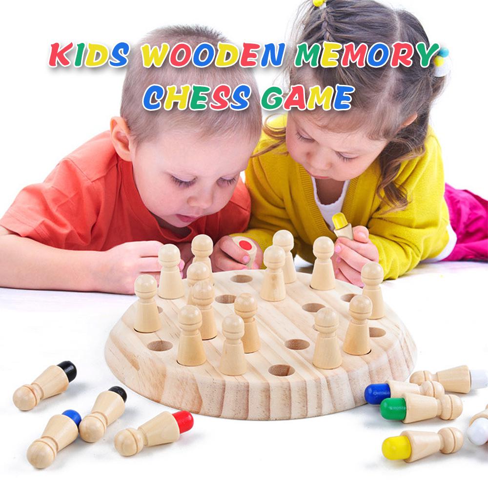 Children's Intelligent Toys Colorful Memory Chess Wooden Memory Matchstick Chess Game Memory Developing Chess Family Intellectual Toys