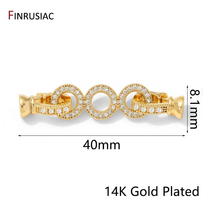 

14K Gold Plated Brass Circles Design Pearl Clasps Connector,Fastener Lock Clasps For Bracelet,DIY Jewelry Making Accessories 1 piece