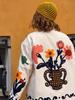 Boho Bloem Cardigan Dames Jas Dames Kleurrijk Ronde Hals Opgestikte Zakken Digitale Print Losse Jassen Dagelijkse Woon-werkverkeer Buitenkleding 2026