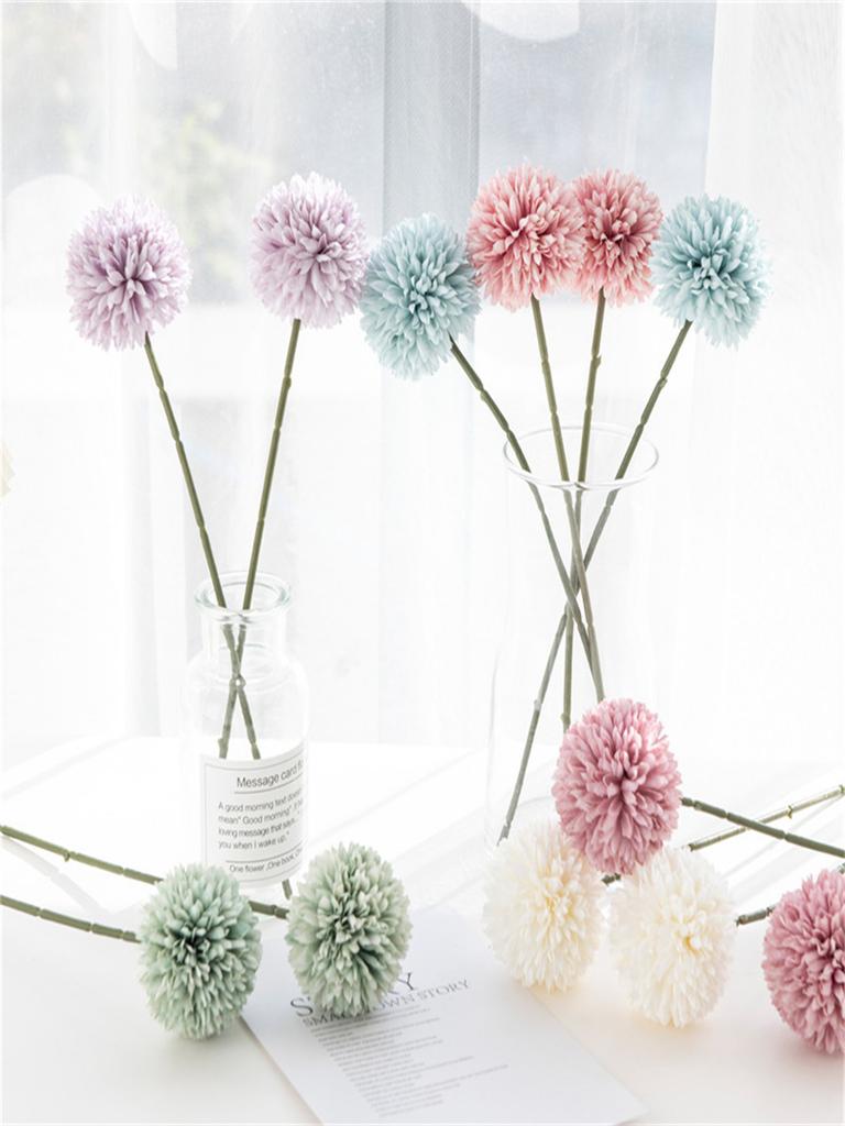 6Pcs Artificial Ball, Chrysanthemum, Embroidered Ball, Wedding Decoration, Home Vase, Decoration, Dining, Living Room, Bedroom,