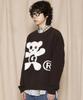 GLACK Gnt073 Button Bear Boucle Pullover Knit (Brown)