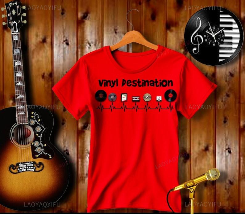 Vinyl Records Music Printed TShirt Vinyl Collector Record Lover Gift Cotton Lover TShirt Music Lover Gift Unique Shortsleev