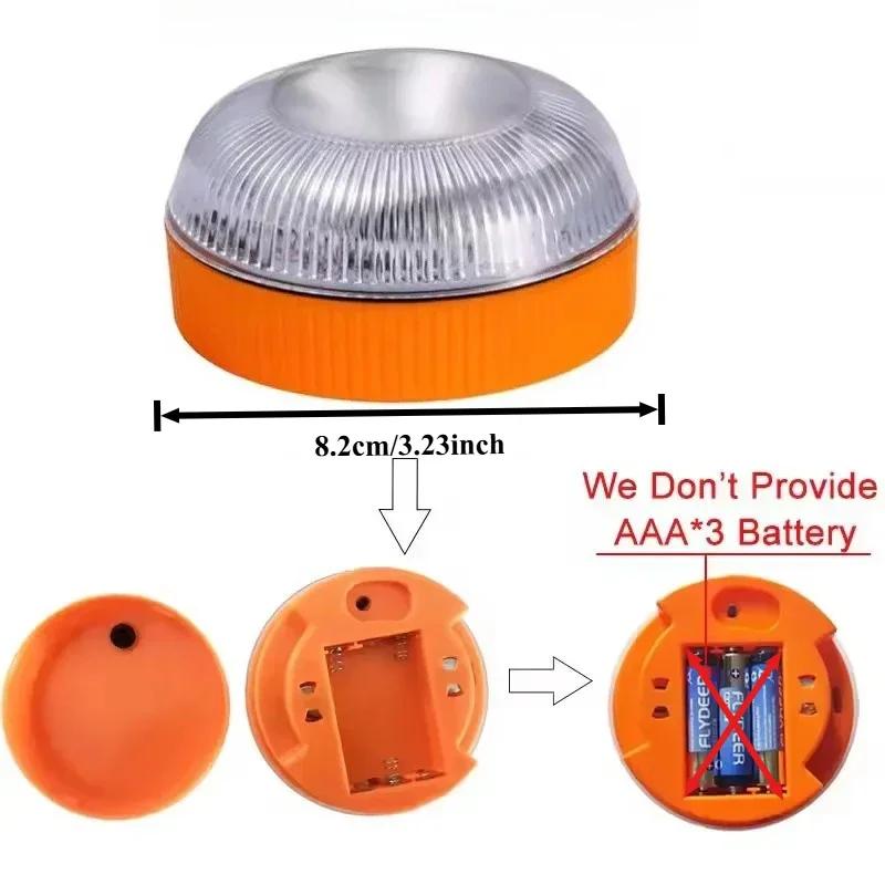 Car Emergency Flashing Warning Light LED Beacon Lamp (3*AAA Battery Not Included) for Spain Cars Trucks Motorcycles