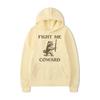 Fight Me Coward Funny Raccoon Vintage Hoodie Men Women Clothes Fun Trash Panda Oversized Sweatshirts