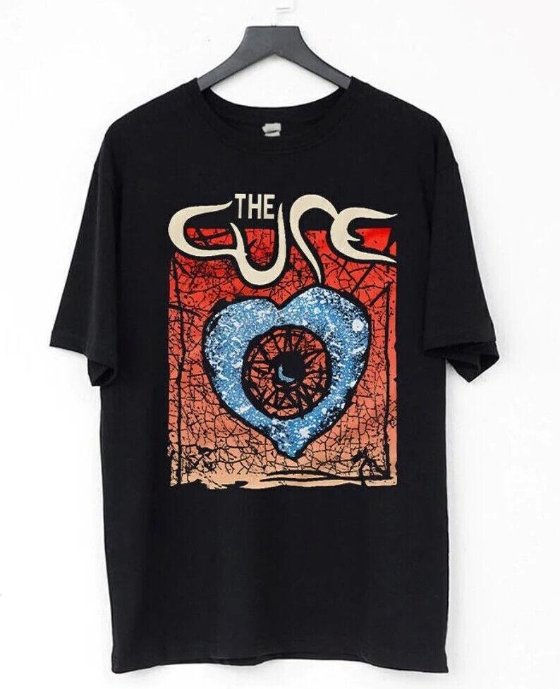 Maglietta The Cure, Vintage 1992 The Cure Wish Tour T-shirt Nera Rock Band MC012345