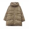 Women's Mid-Length Down Jacket 2024: Winter Loose Fit Plus Size Thickened White Duck Down Coat for Middle-Aged Moms
