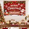 Personalized Christmas Backdrop Banner Merry Christmas Happy New Year Family Wall Hanging Custom Holiday Party Photo Backdrop