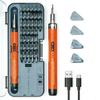 Elektrischer Präzisionsschraubendreher-Set [Hochpräzise S2-Bits & Magnet Enthalten, Multifunktionale Reparaturunterstützung] Typ-C Wiederaufladbar, Stiftform, Vorwärts/Rück