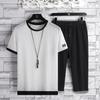 Man's Summer Loose Large Size Leisure Sports Suit Men's Short-sleeved + Pants 2-piece Suit