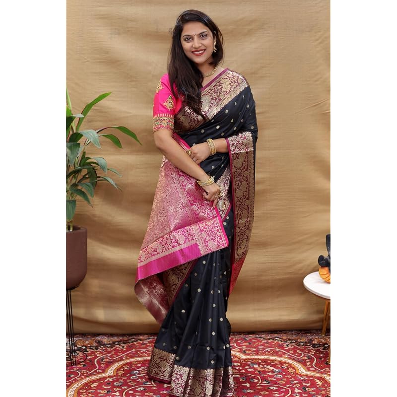 Amirat Women' Jacquard Silk Saree (Mahi Vol1 Perrot )