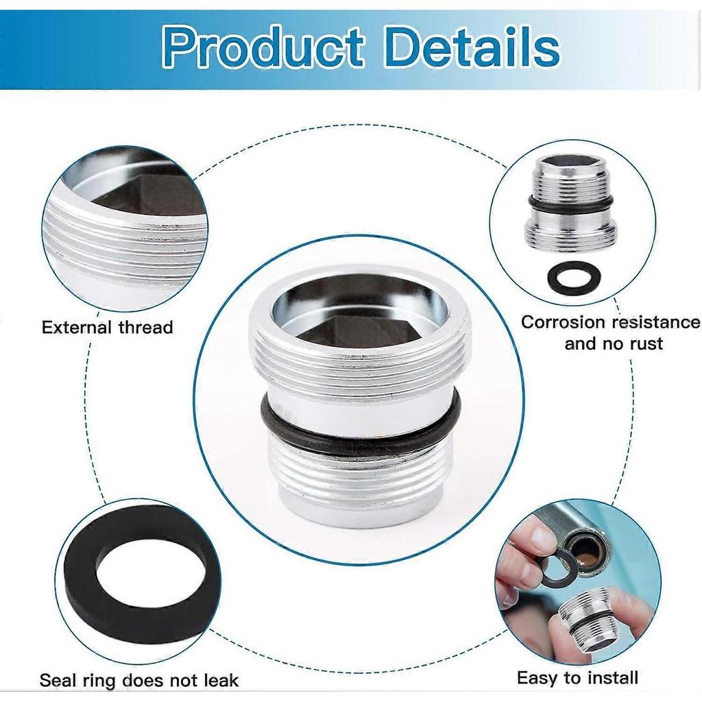 Mixer Tap Adapter M18.5 To M22 Compatible with IKEAGROHE Neo Pe Rl and Others Metal Faucet Connector for Connecting Aerators To Faucet Less