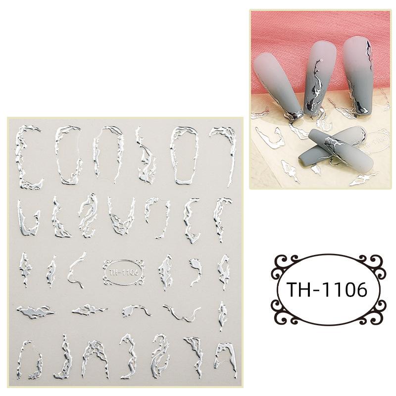 Hot Stamping Nail Stickers, Waterproof, Laser Design, DIY Nail Stickers, Nail Decoration, Nail Stickers, Party Decoration