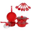 13pcs Kitchenware Wok Soup Pot Non Stick Frying Pan Durable Cookware Set  Household