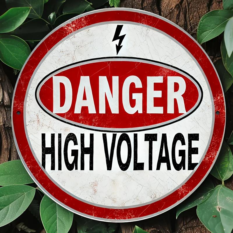 pc Vintage High Voltage Warning Sign Aluminum Wall Mount Safety Plaque x Inch for Indoor Outdoor Home Garden Bar Caf