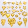 5pcs Metal Heart Pendant 3D Smooth Love Sun Stainless Steel Charms For Jewelry Making Bulk Women/Men Pendants Handmade Bracelets