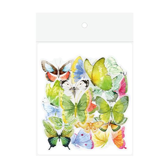 40Pcs/Bag Nice-looking Scrapbooking Sticker Smooth Surface Colorful Butterfly Pattern Waterproof Window Decal for Children