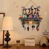 Practical Multiple Hooks Key Holder Rustic Style Hanging Design Key Organizer Flat 2D Vintage Keys Storage Holder Entryway Wall