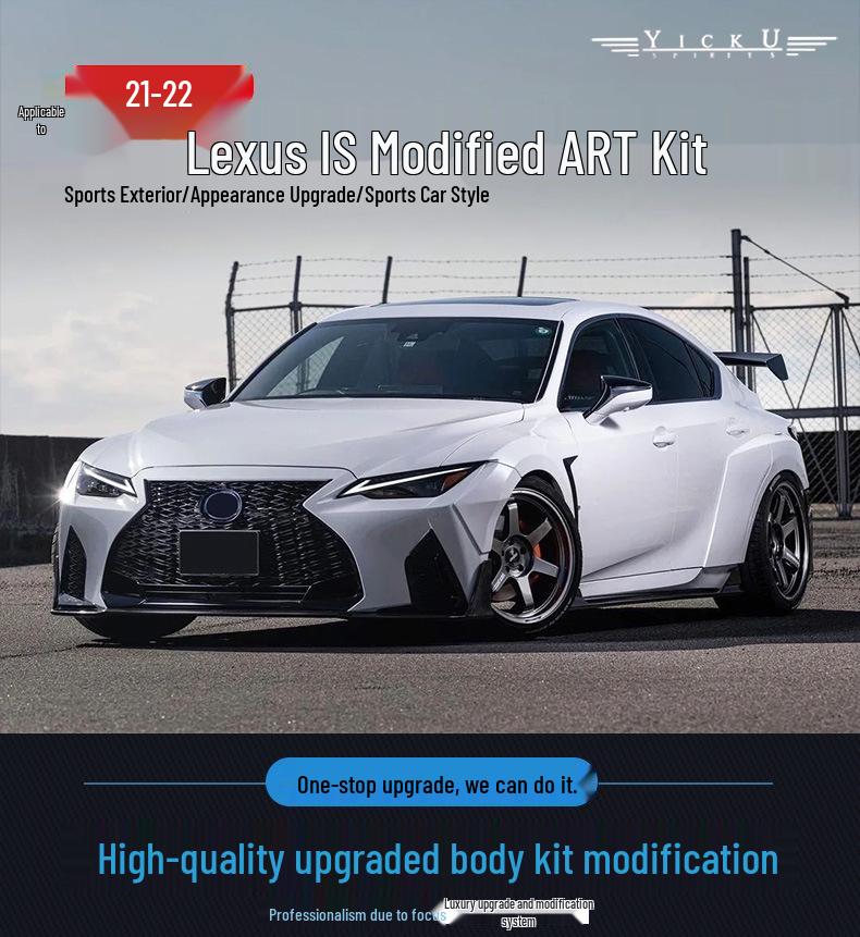 21-22 Lexus IS Carbon Fiber Body Kit: Front Lip, Side Skirts, Wide Fender Flares, Rear Lip, Tail Wing ART.