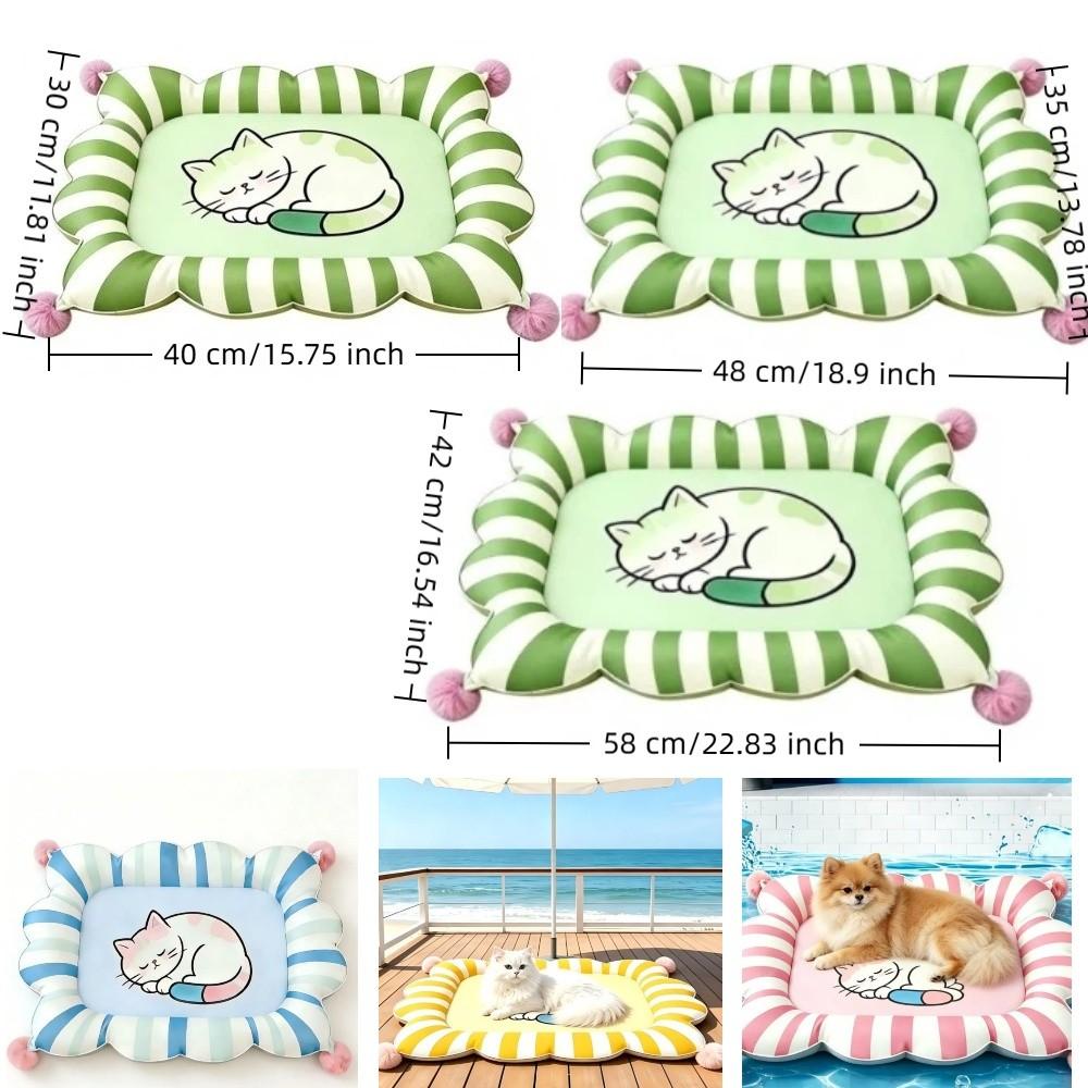 Double-Sided Ice Silk Pet Bed Wear-Resistant Dog Sleeping Mat Cute Pet Cooling Mat Hot Weather