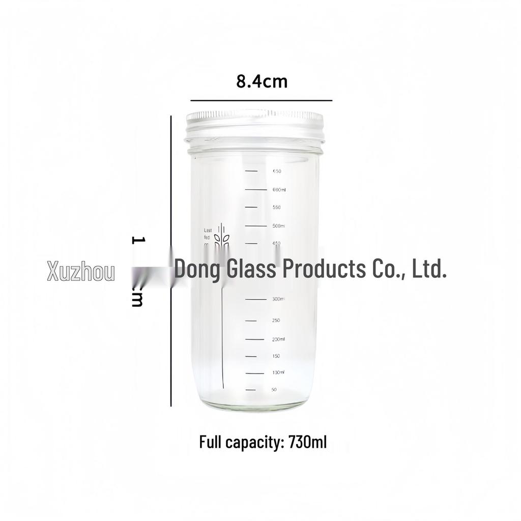 24oz Sourdough Fermentation Glass Jar with Scale and Sealed Petri Dish