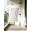 New Men's Outfit Summer Short Sleeve T Shirt Set Fashion 2 Piece Sportwear Printed Casual shorts Sweatshirt Men's Tracksuit