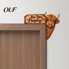 Cute Animal Door Ornament Funny Highland Cow Topper Sign, Are You Pooping Bathroom Decor, Farmhouse Style Accessories Peeking Corner for Restroom Home