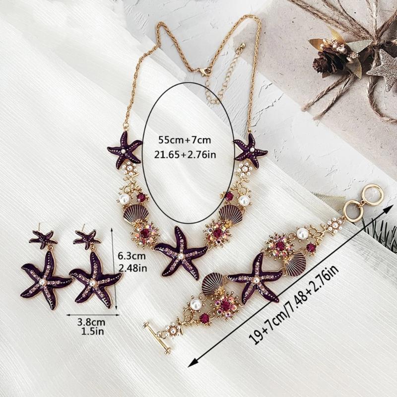 Themed 4 Piece Shell Necklace Collection Sensitive Skin Friendly Alloy Jewelry For Summer Vacation