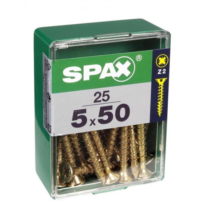 Screw - SPAX - Countersunk Head - Diam. 5 Mm - Long. 50 Mm - Pack of 25