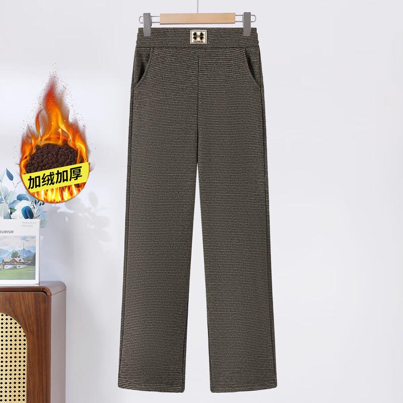

Women s Thickened Fleece-Lined Straight-Leg Warm Casual Pants 4XL