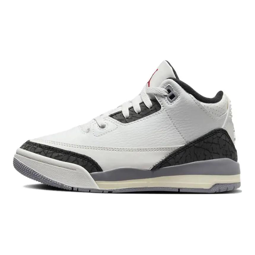 Air Jordan 3 Retro PS Cement Grey Kids Sneakers White Summit-White Fire-Red DM0966-106