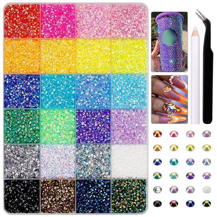 Fashion Art Rhinestones Set With 6 Different Styles Temperature Resistant Flat Back Items For Fabric Projects
