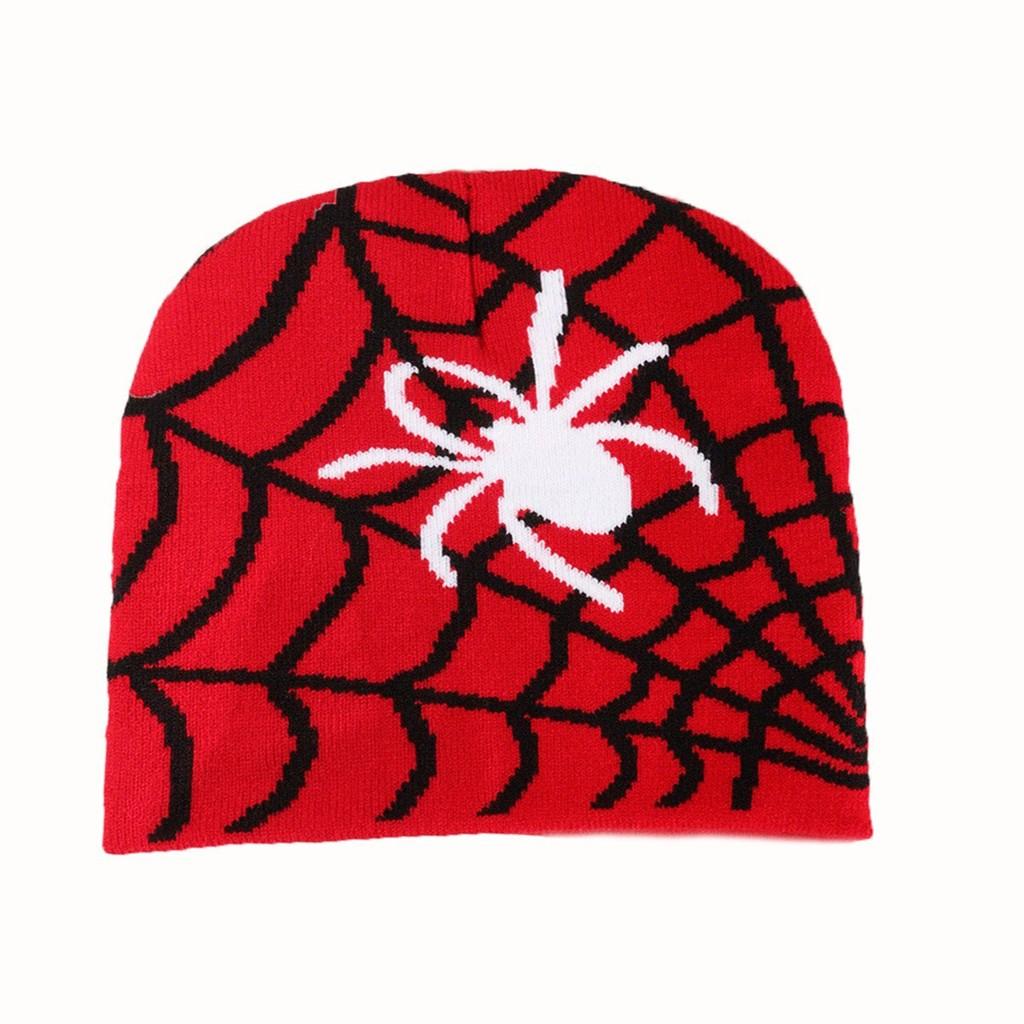 Spider Pattern Knit Beanie For Men And Women Warm Streetwear Fashion 2023