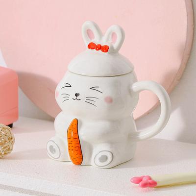 Ins Wind Rabbit Ceramic Milk Mug, Gift Nordic Breakfast Creative Household Water Cup Simple Coffee Cup