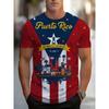 Men Puerto Rico Flag Symbol Fortress Landscape Print T-shirt Summer Short Sleeve O-Neck Patriotic Puerto Rican Sports Tee