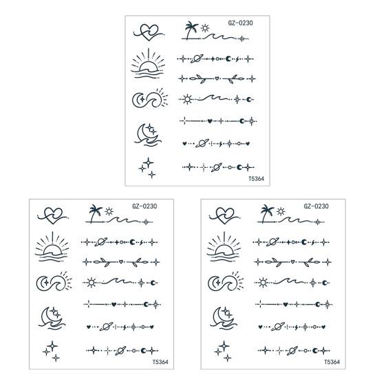 Yousheng 3Pcs Waterproof Tattoo Sticker for Men Women, Face Body Arm Chest Shoulder Thigh Waist Temporary Tattoo Decal, Long Lasting Body Art Fake