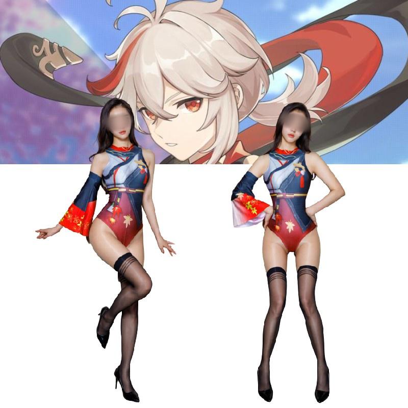 Original Sin Cosplay Costume Kaedehara Kazuha's Anime Swimsuit Outfit