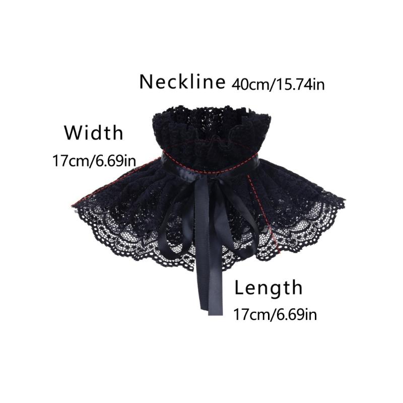 Medieval Detachable Pleated Collar Ruffle Collar Neckpiece Costume Props Neckwear Faux Collar For Historical Reenactment Stage Show