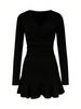 2026 Spring/Autumn Women's Slim Fit High-End Solid Color Hip-Hugging Short Skirt with Inner Layer.