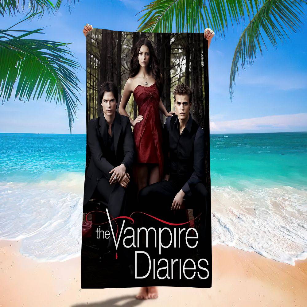 Horror TV The V-Vampire Diaries Bath Towel Microfiber Soft Water Absorbing Breathable For Girl Kids Decorative Beach Towel