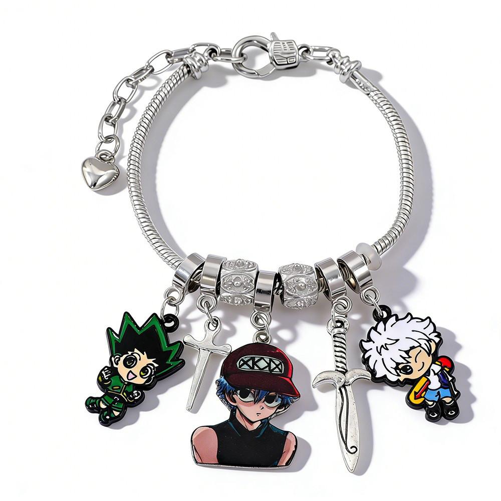 Braccialetto con Charm a Cartone Animato Hunterhunter con Gioielli in Lega di Zinco per Uomini e Donne