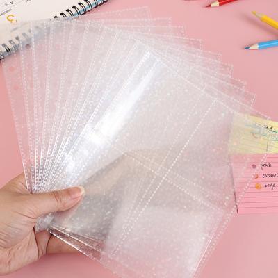 10 Pieces A5 6 Ring Clear Binder Refill 1 2 4 Pockets Sleeves Toploader Photocards Notebook Diary Photo Album Drawing Notepad