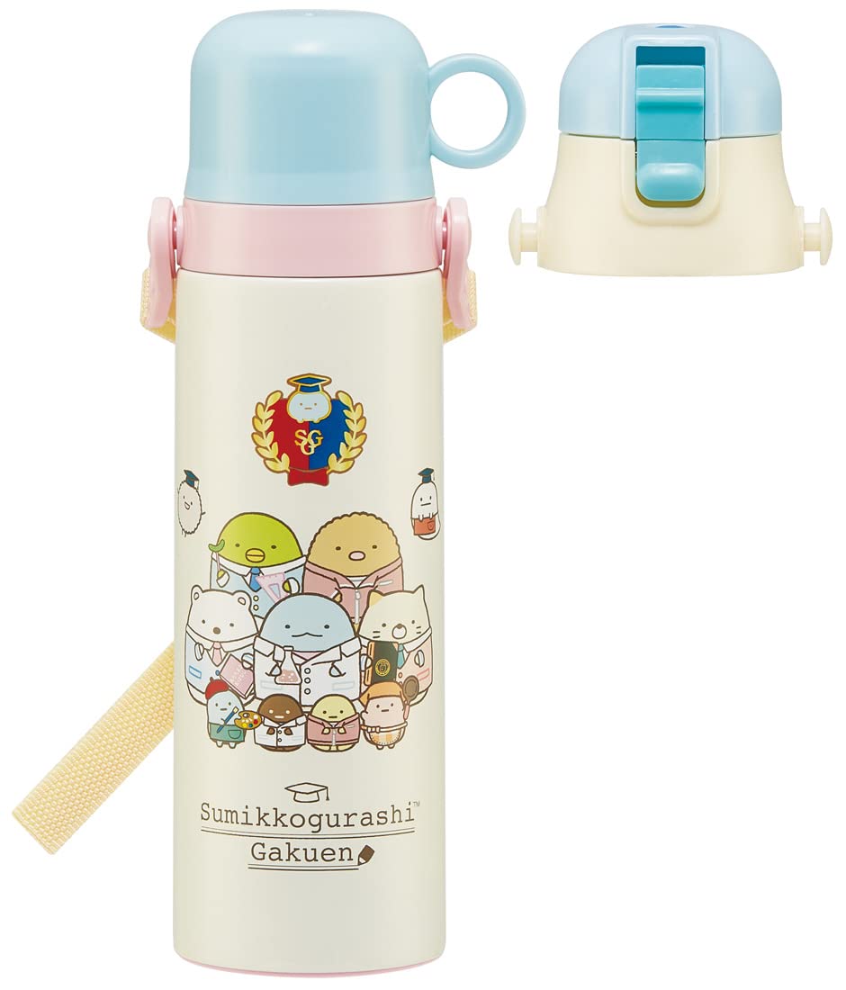

Skater Stainless Steel Water Bottle with Sumikkogurashi School Girl Kids 2-Way Cup, 580ml, Design, SKDC6-A
