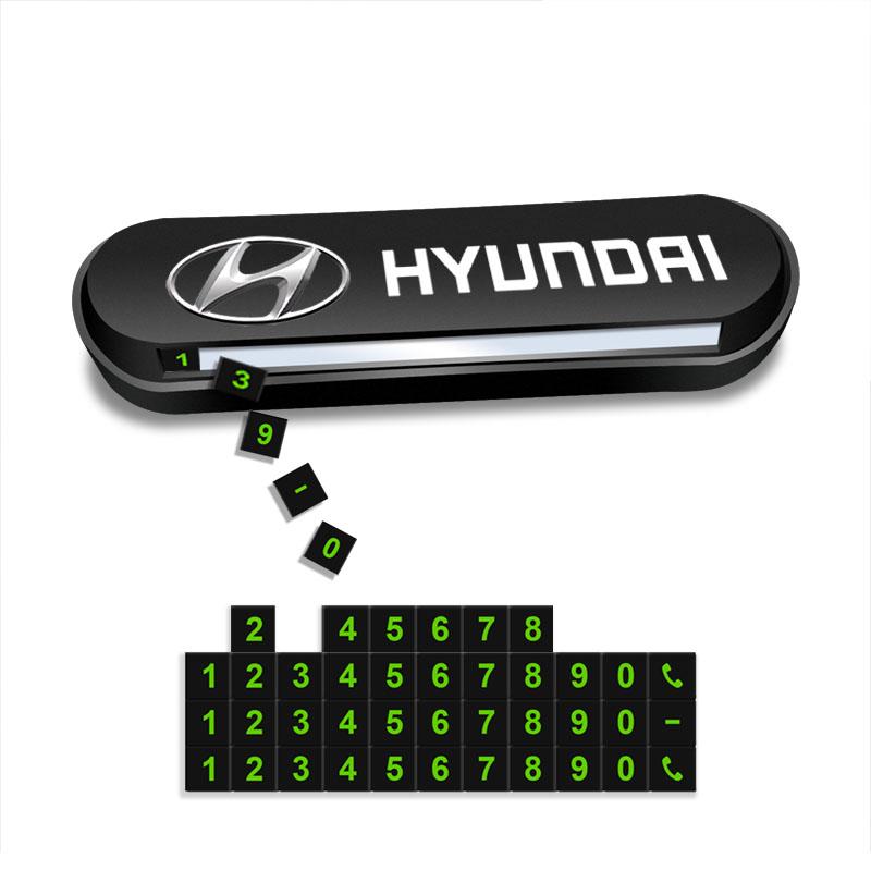 1Pcs Car Temporary Parking Card Phone Number Card Plate Sticker For Hyundai Santa Fe Sonata Solaris Azera Creta I30 Ix25 IX35 Tucson