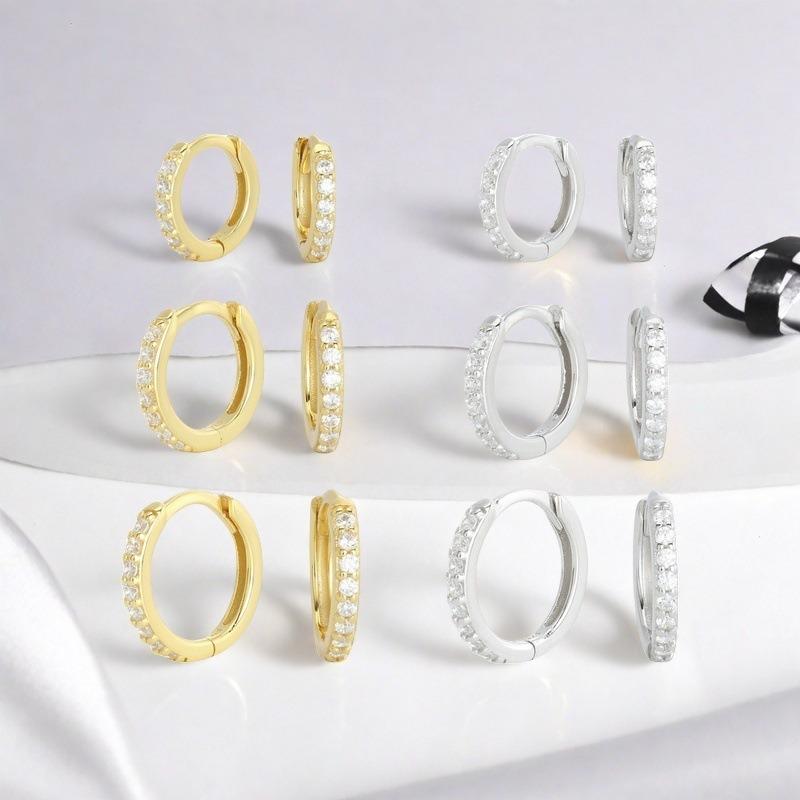 Kolczyki koła ze srebra 925 z kryształkami i cyrkoniami dla kobiet i dziewcząt Najnowsze Luksusowe Romantyczne Kolczyki Modna Biżuteria Prezenty