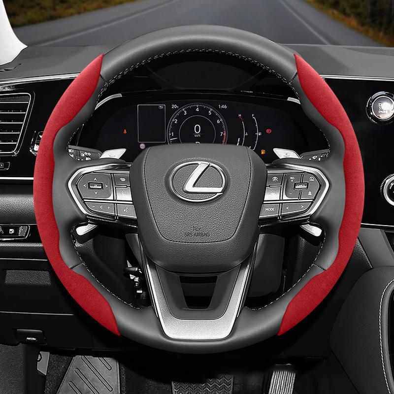 Suitable for Lexus Anti-Slip Buckle Segmented Suede Steering Wheel Cover Suitable for Is250 Ct200H Is350 Es300H Rc Is300H Rx Rx450H